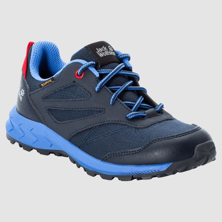 Zapatillas Senderismo Jack Wolfskin Woodland Texapore Low Niños Azules Oscuro/Rojos Mexico-8672413